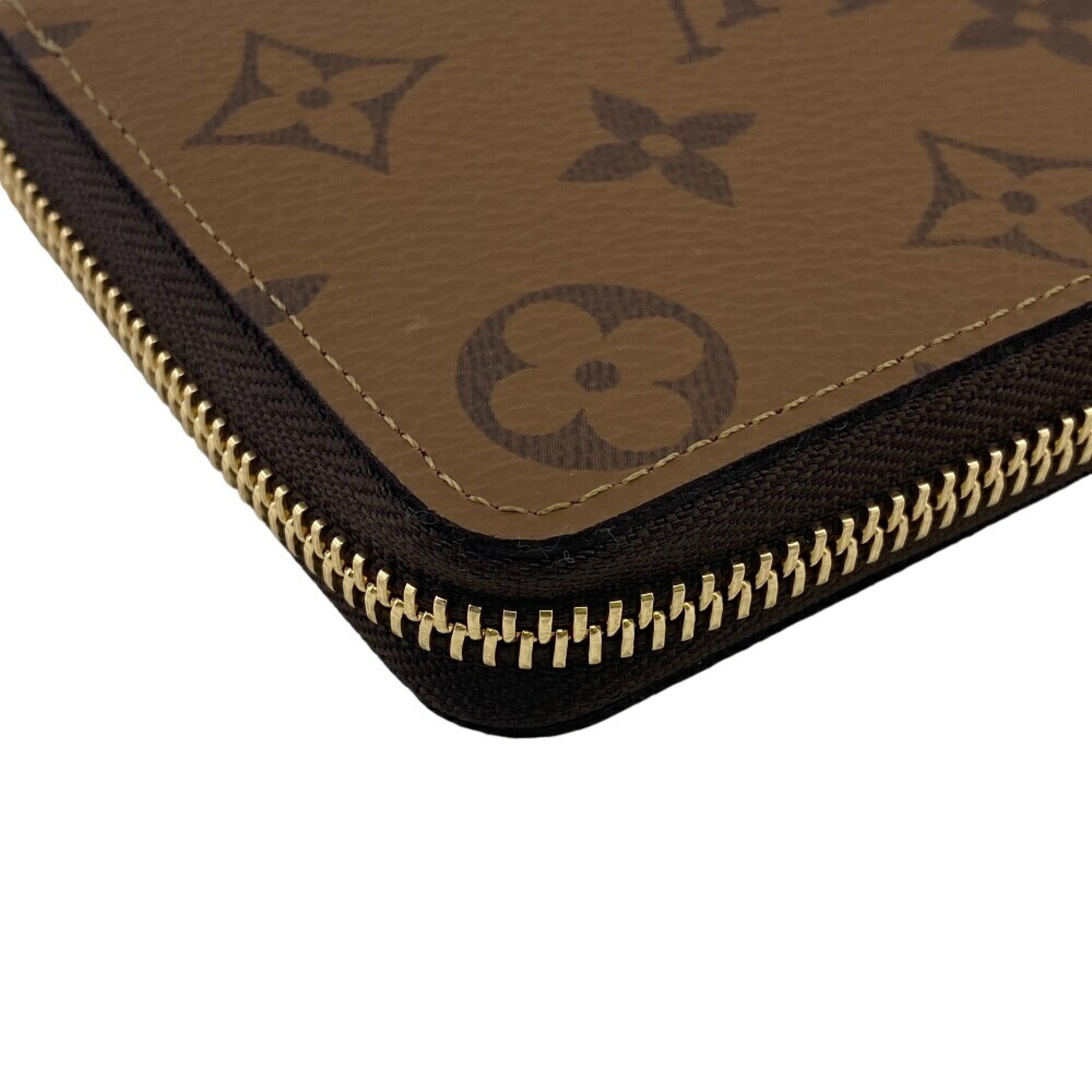 LOUIS VUITTON M82336 Portefeuille Clemence Round Monogram Reverse Long Wallet Brown Women's