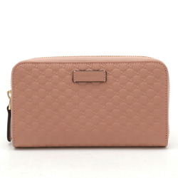 GUCCI Micro Guccissima Round Long Wallet Leather Pink 449391