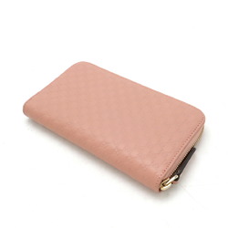 GUCCI Micro Guccissima Round Long Wallet Leather Pink 449391