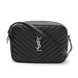 SAINT LAURENT PARIS Yves Saint Laurent YSL Lou Camera Bag Shoulder V Stitch Leather Black 761554