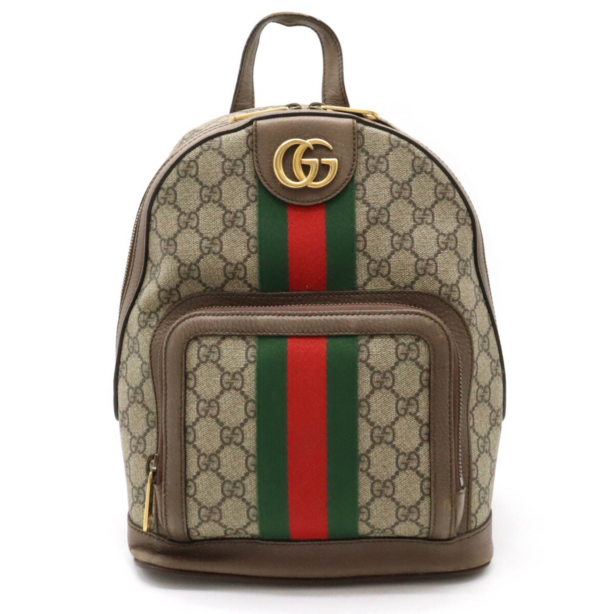 GUCCI Ophidia GG Supreme Small Backpack Rucksack Sherry Line PVC Beige Mocha Brown 547965