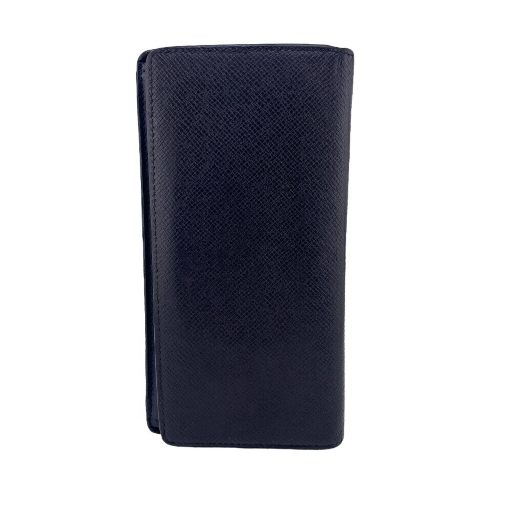 LOUIS VUITTON M30501 Portefeuille Brazza Taiga Long Wallet Black Men's