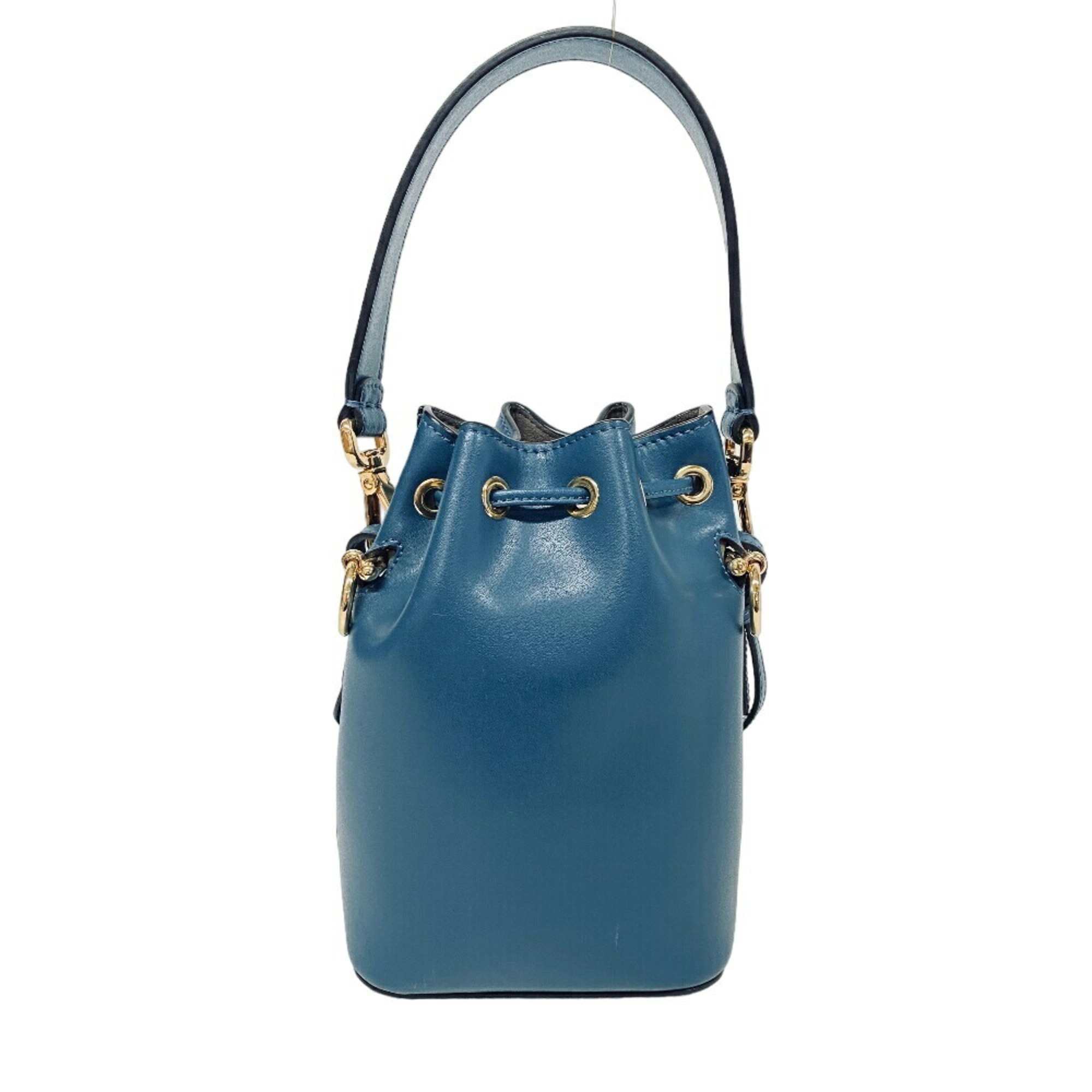 FENDI 8BS010 Montresor Handbag Shoulder Bag Blue Women's