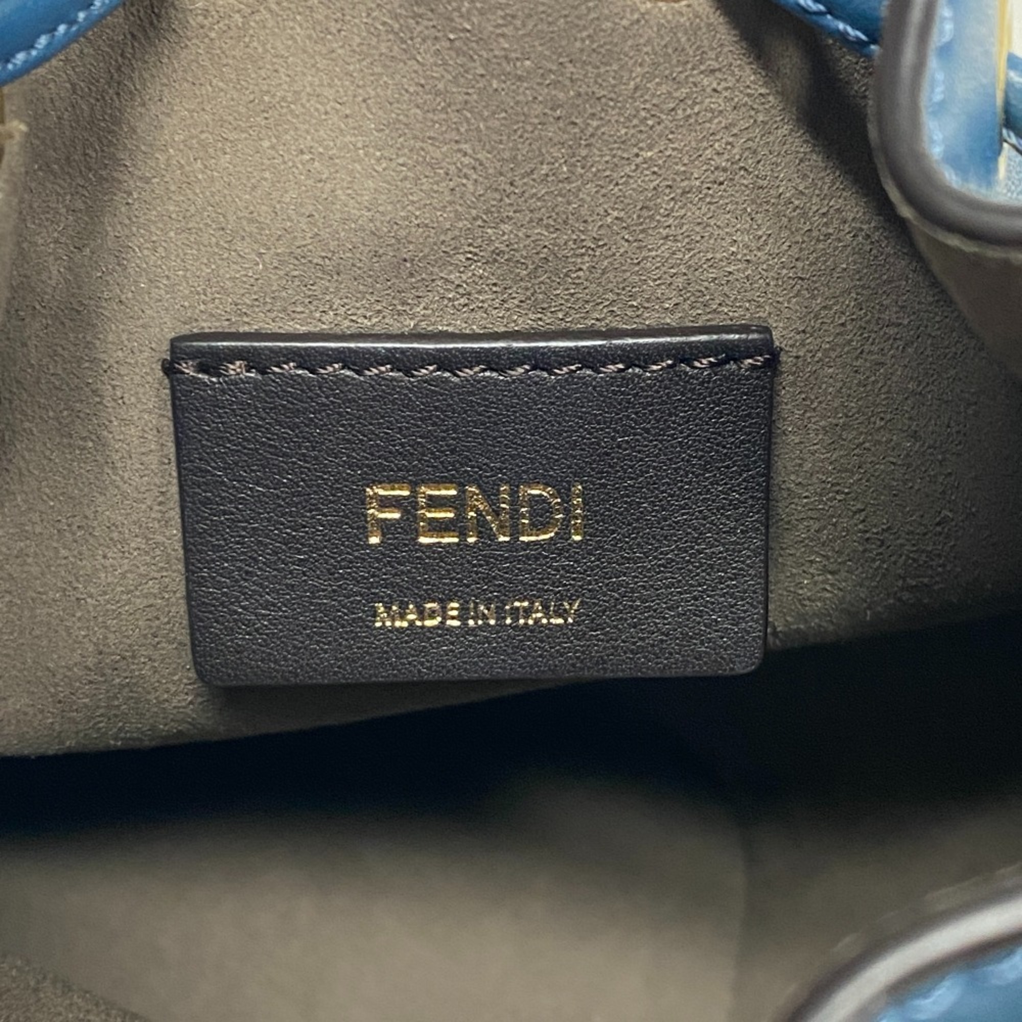 FENDI 8BS010 Montresor Handbag Shoulder Bag Blue Women's