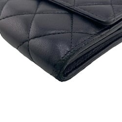 CHANEL Coco Mark Matelasse Long Wallet Black Women's