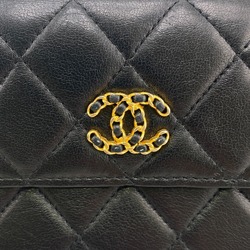 CHANEL Coco Mark Matelasse Long Wallet Black Women's