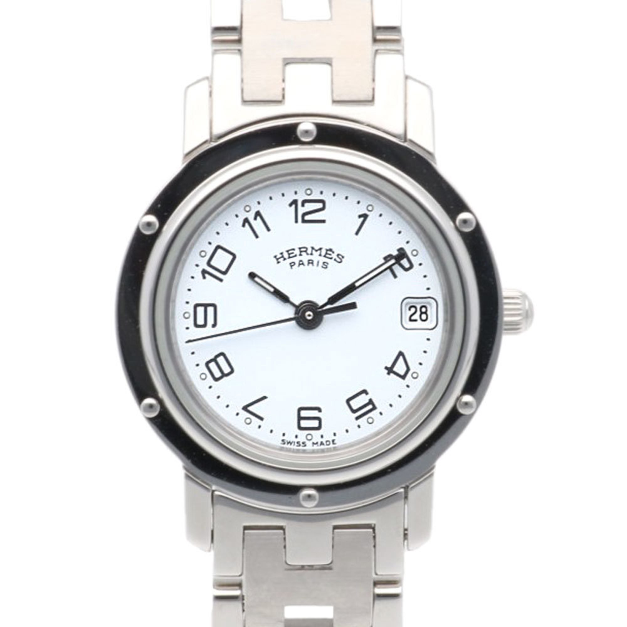 Hermes Clipper Watch Stainless Steel CL4.210 Quartz Ladies HERMES