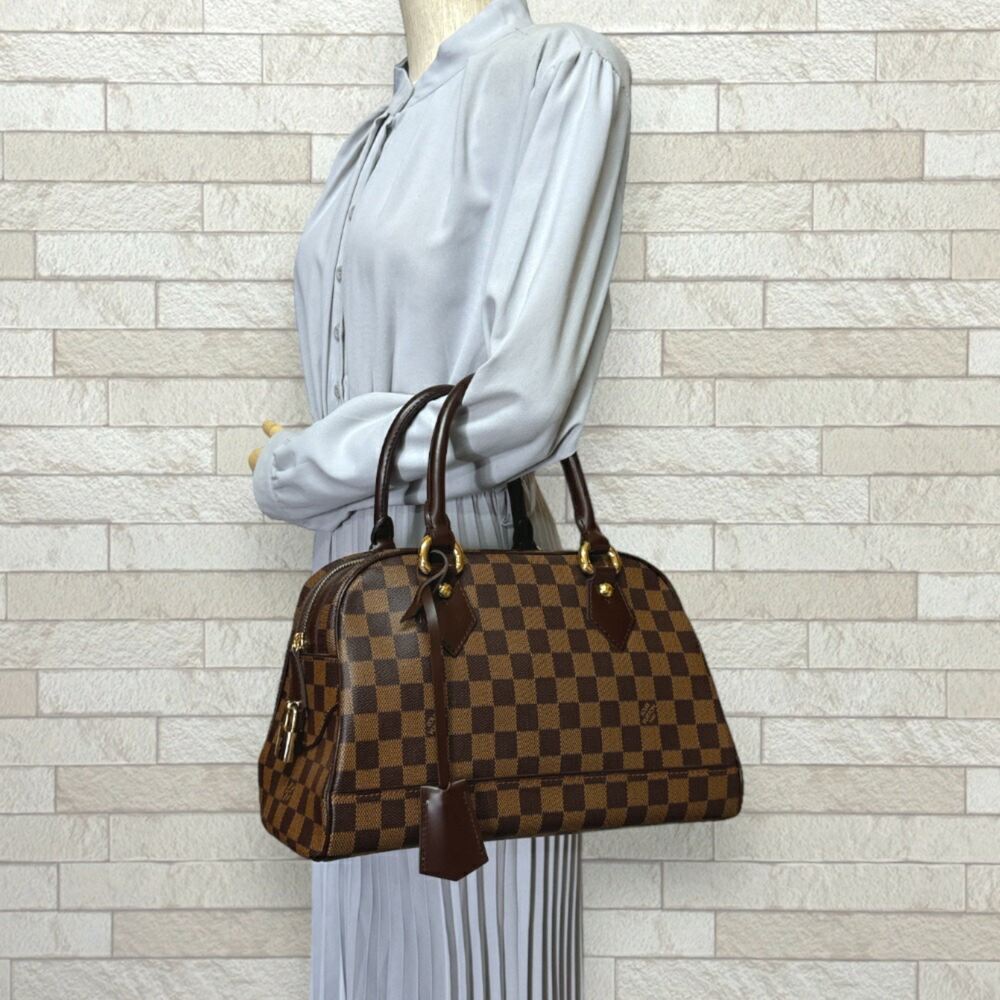 Louis Vuitton Duomo Damier Handbag Canvas N60008 Brown Women's LOUIS VUITTON