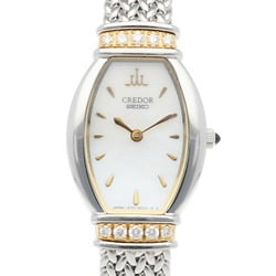 Credor Seiko Watch Stainless Steel 1E70-3B90 Quartz Ladies CREDOR SEIKO White Shell