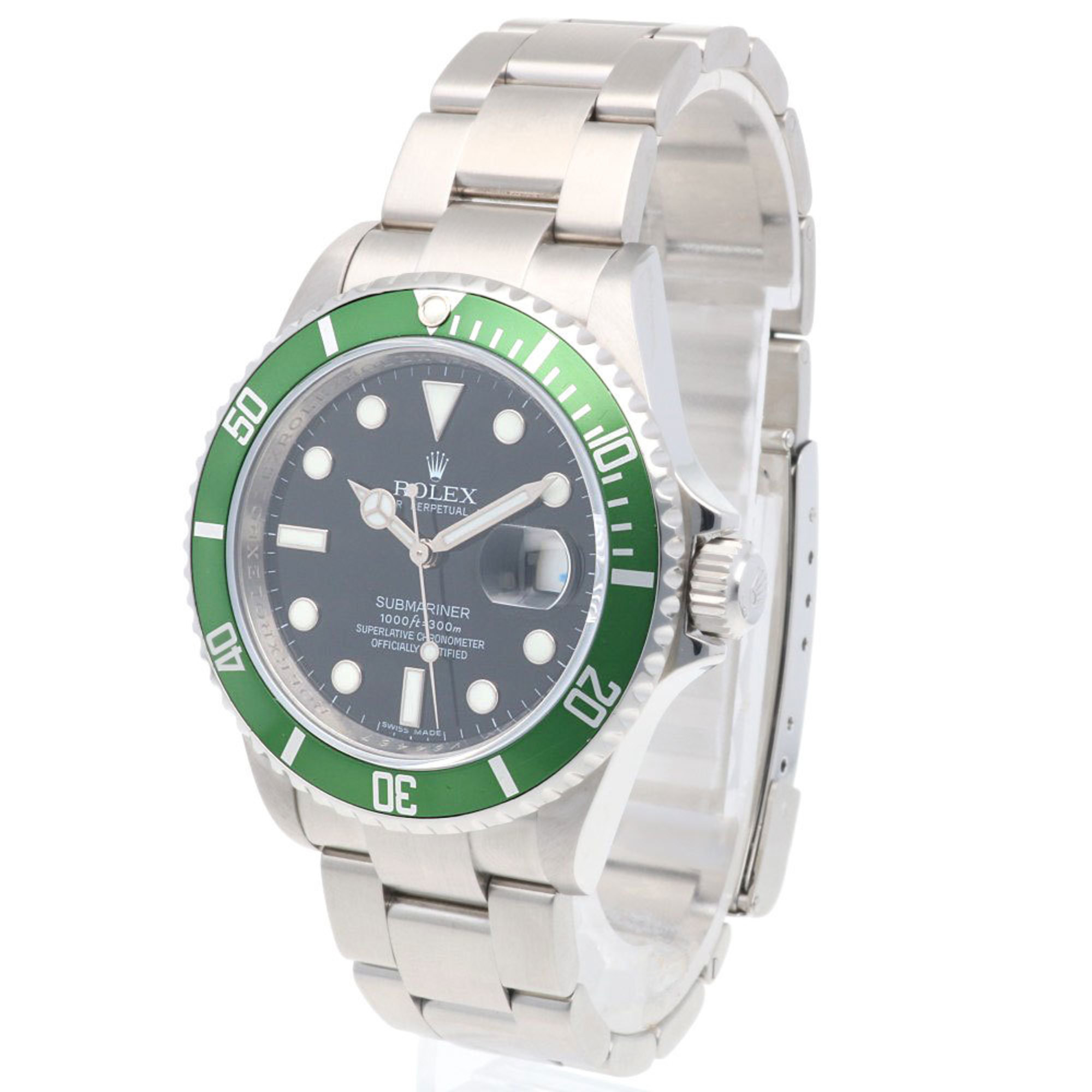 Rolex Submariner Oyster Perpetual Watch Stainless Steel 16610LV Automatic Men's ROLEX V Serial 2009 Model Overhauled