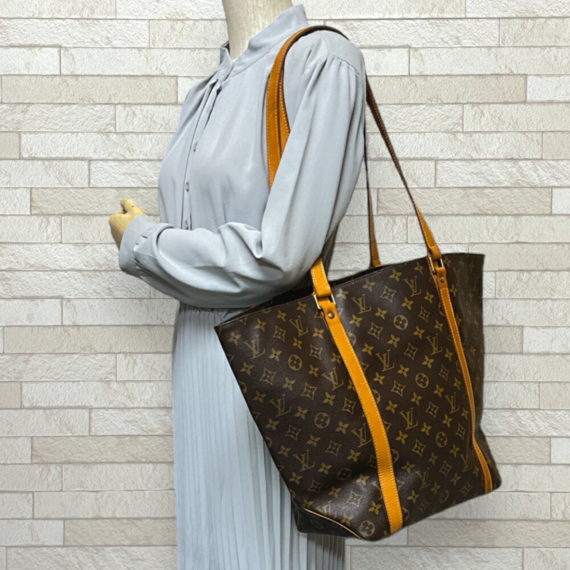 Louis Vuitton Sac Monogram Tote Bag Canvas M51110 Brown Unisex LOUIS VUITTON