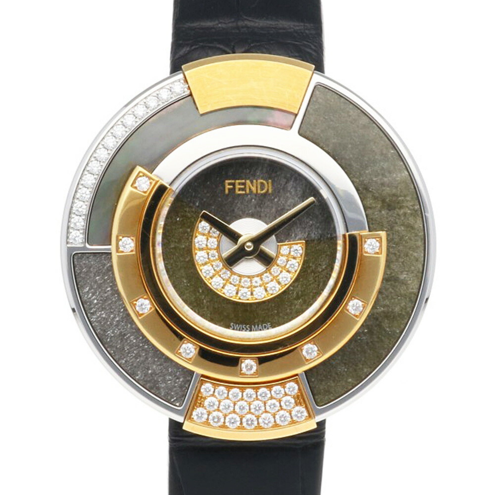 Fendi Polychromia Watch Stainless Steel Quartz Unisex FENDI Diamond Manufacturer Completed