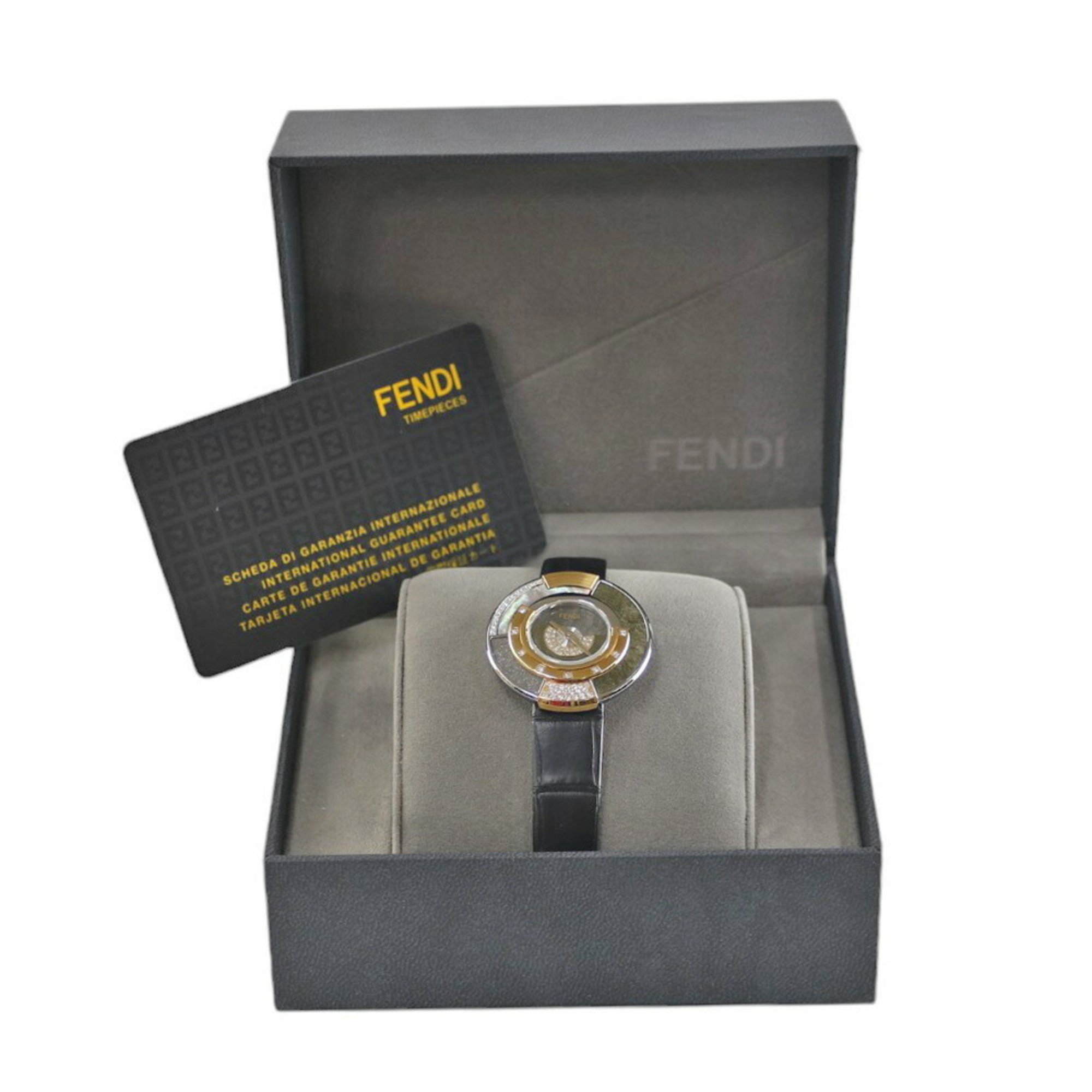 Fendi Polychromia Watch Stainless Steel Quartz Unisex FENDI Diamond Manufacturer Completed