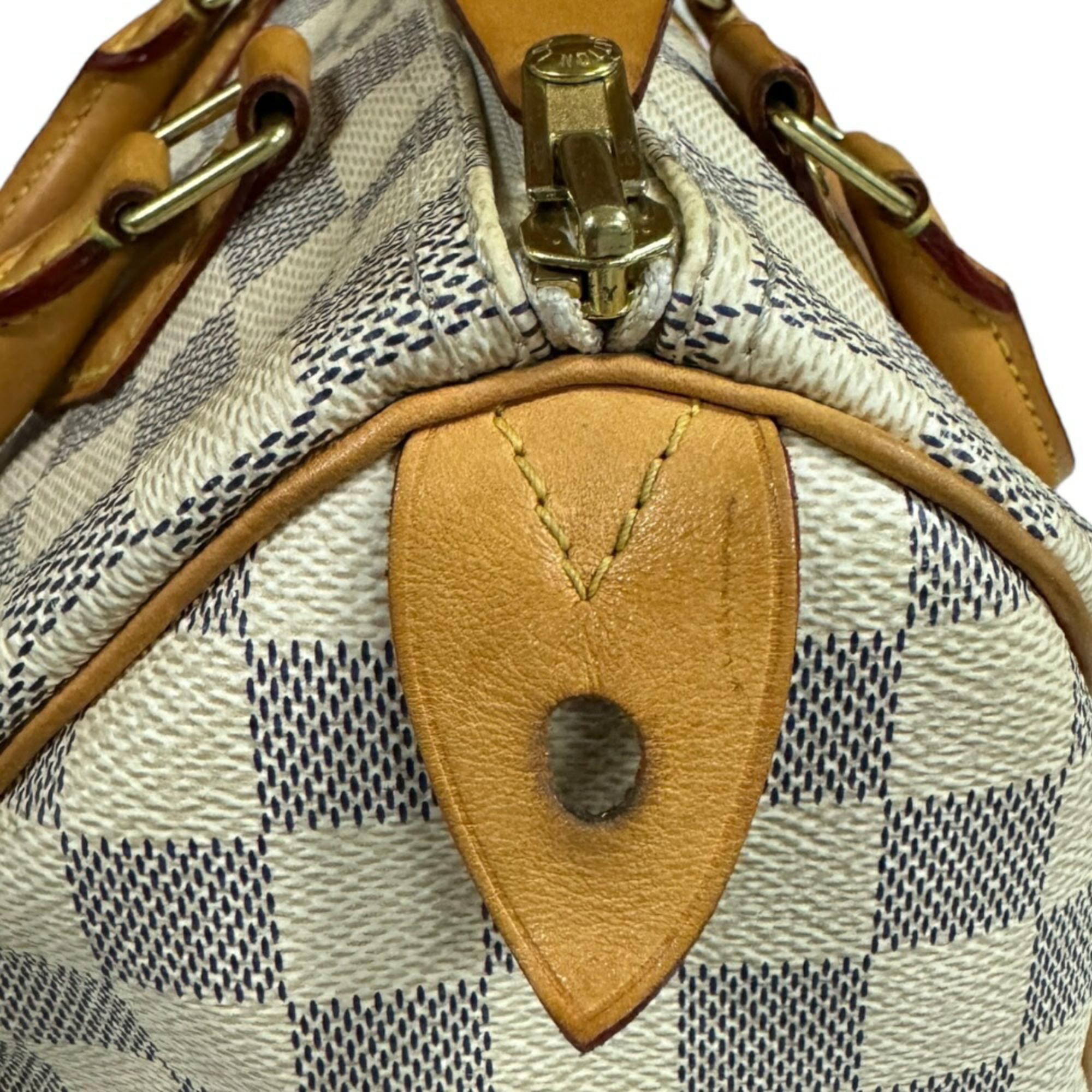 Louis Vuitton Speedy 25 Damier Azur Handbag Canvas N41371 White Women's LOUIS VUITTON