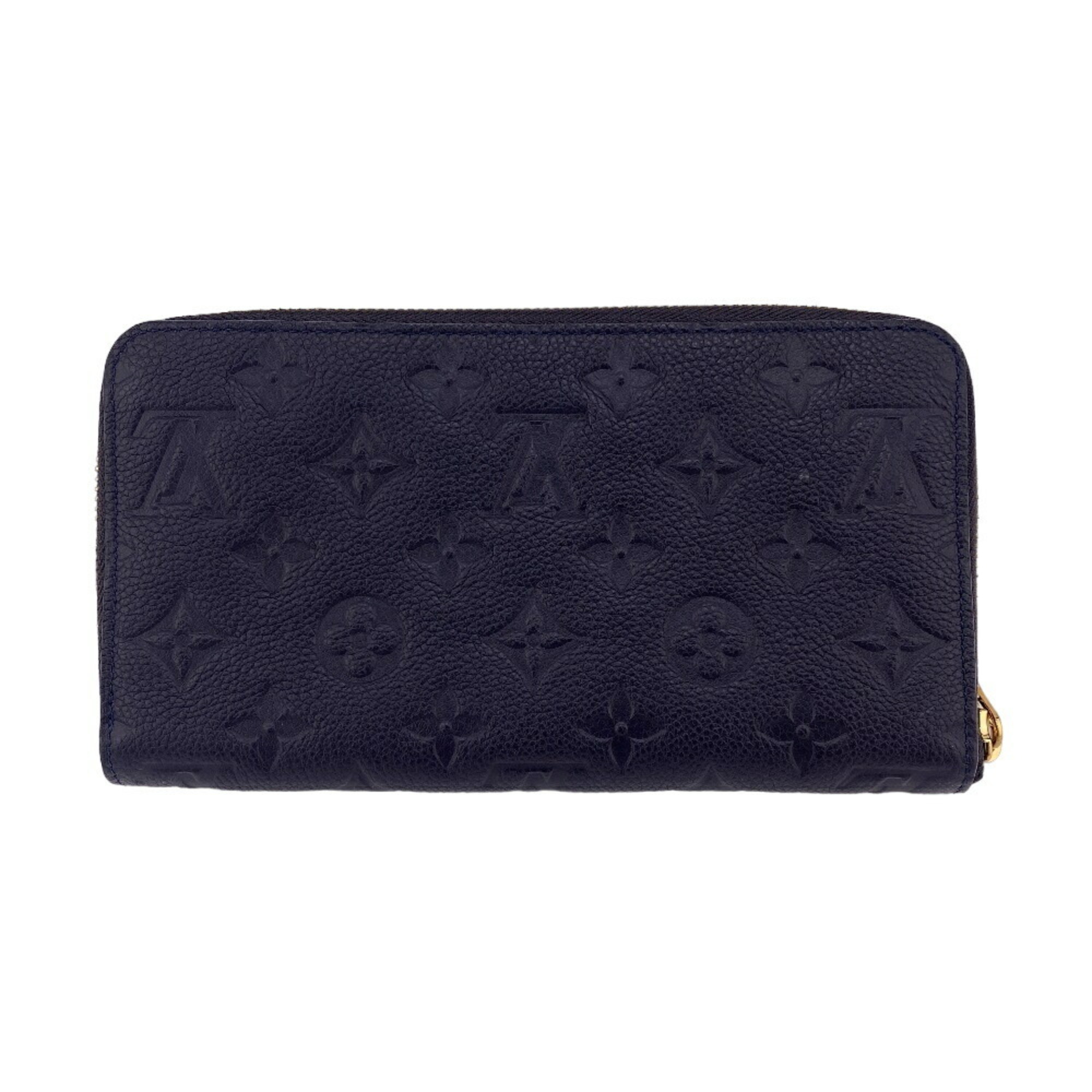 LOUIS VUITTON M93435 Portefeuille Secrete Long Round Monogram Empreinte Wallet Black Women's