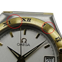 OMEGA Constellation 1202.30 Watch Men's Date Automatic AT Stainless Steel SS Gold YG Combi Silver White Half Bar