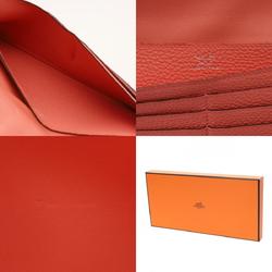 HERMES Dogon Long Flamingo/Rose Candy T Engraved (around 2015) Women's Togo Wallet