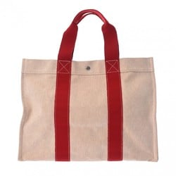 HERMES Hermes Coquillage GM Red Unisex Canvas Tote Bag