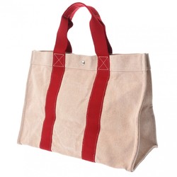 HERMES Hermes Coquillage GM Red Unisex Canvas Tote Bag