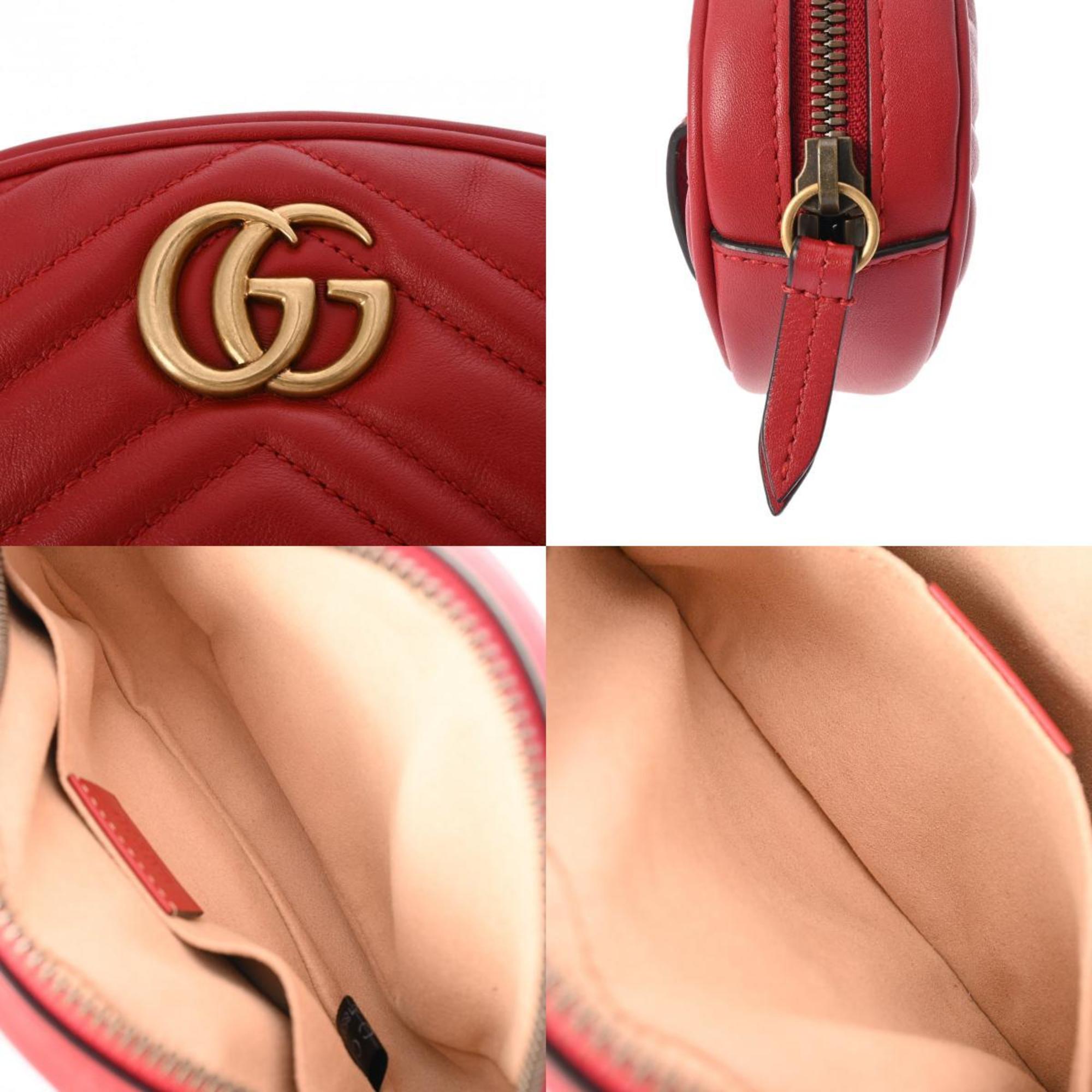 GUCCI GG Marmont Belt Bag Red 476434 Women's Leather Body