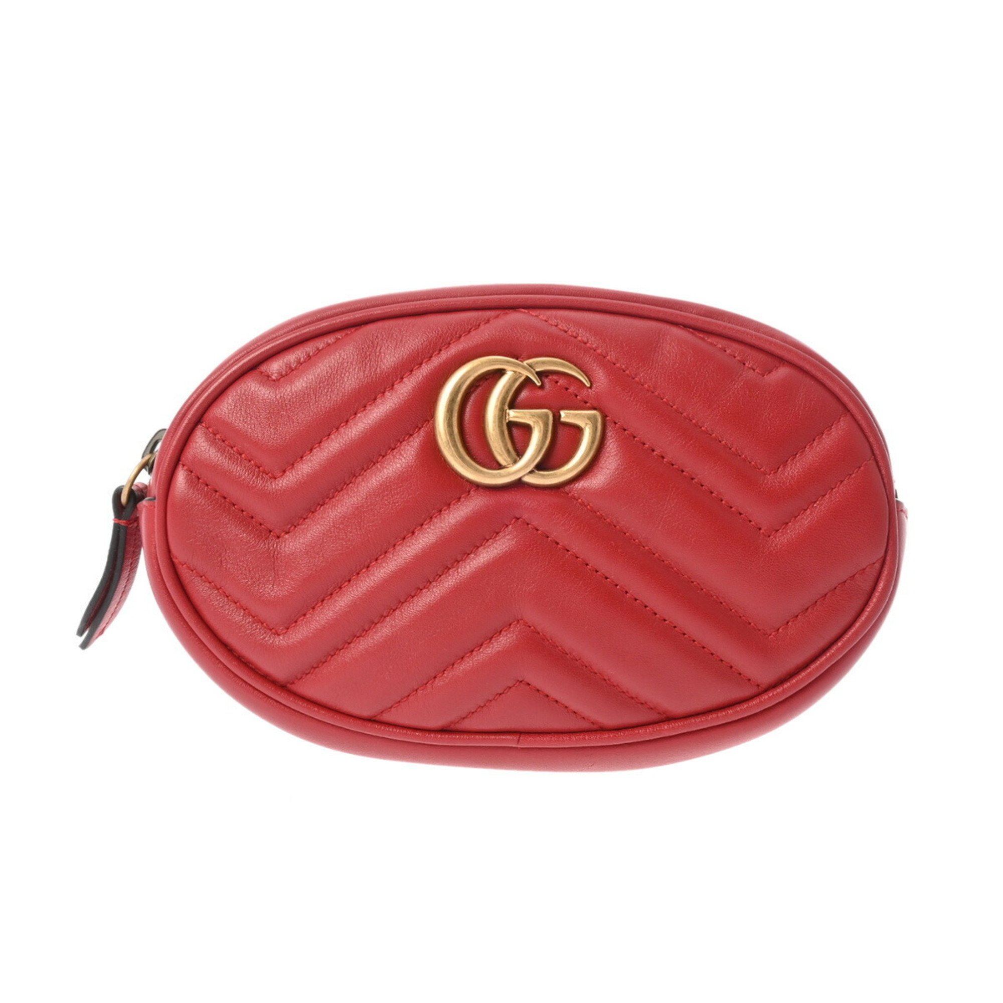 GUCCI GG Marmont Belt Bag Red 476434 Women's Leather Body