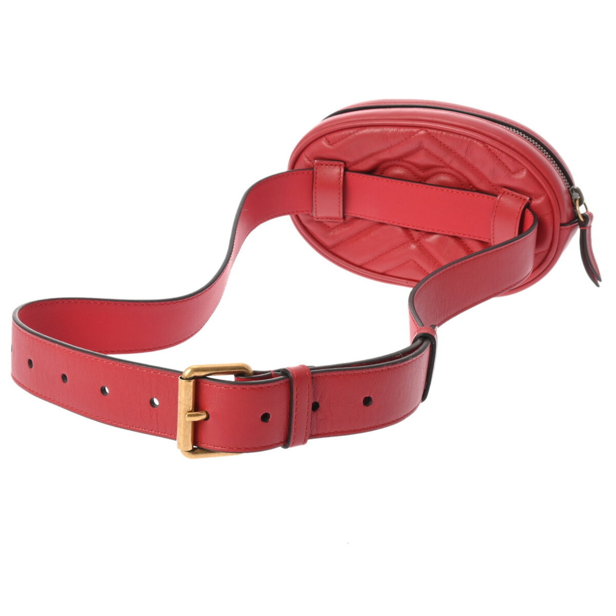 GUCCI GG Marmont Belt Bag Red 476434 Women's Leather Body