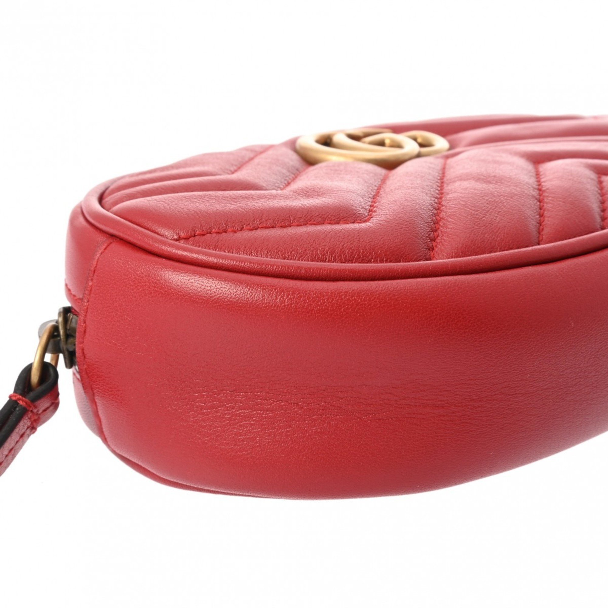 GUCCI GG Marmont Belt Bag Red 476434 Women's Leather Body