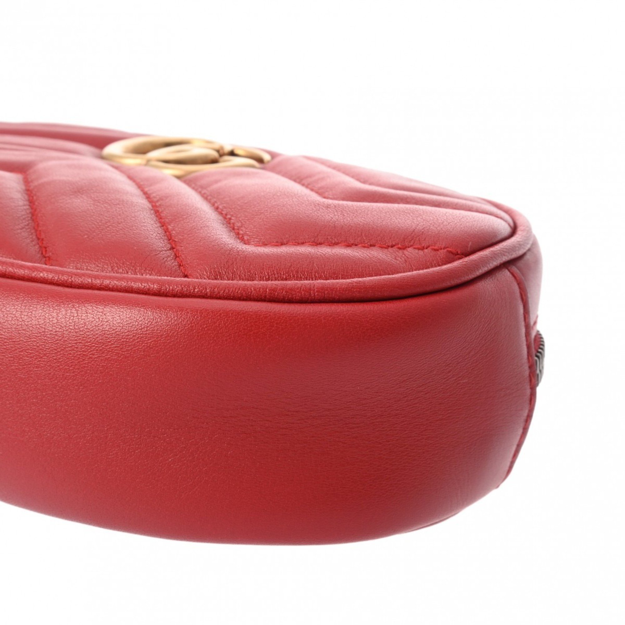 GUCCI GG Marmont Belt Bag Red 476434 Women's Leather Body