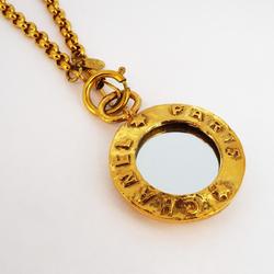 Chanel Necklace Coco Mark Circle Mirror GP Plated Gold Women's