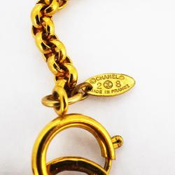 Chanel Necklace Coco Mark Circle Mirror GP Plated Gold Women's