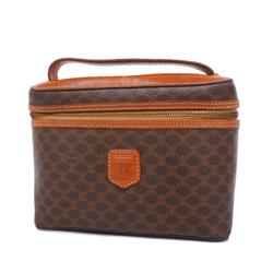 Celine Vanity Bag Macadam Leather Brown Women's