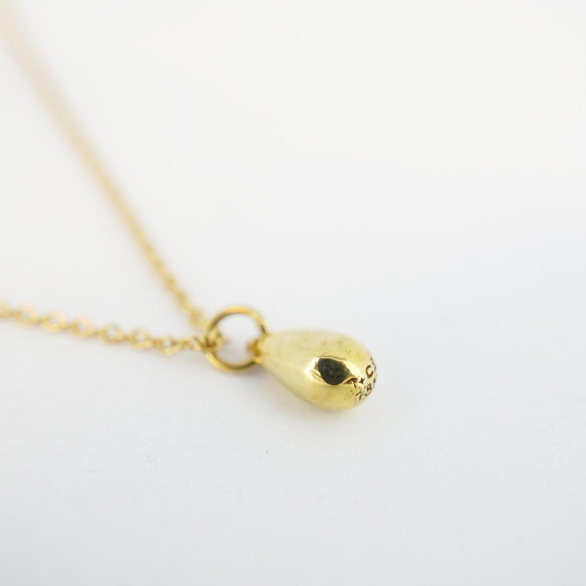 Tiffany Necklace Teardrop K18YG Yellow Gold Women's