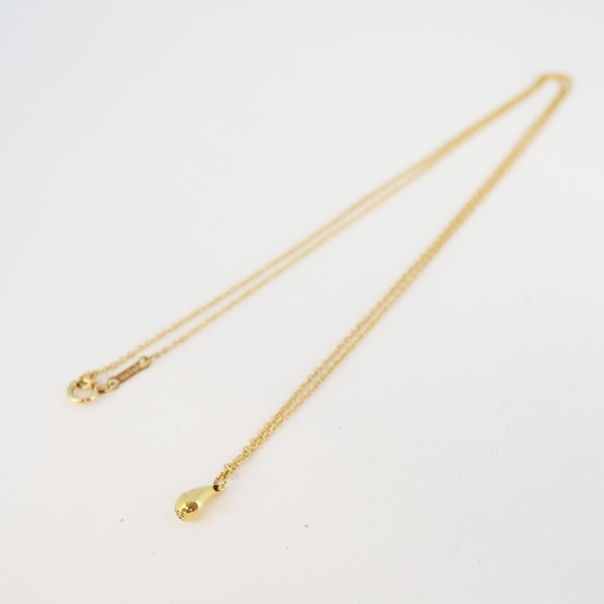 Tiffany Necklace Teardrop K18YG Yellow Gold Women's