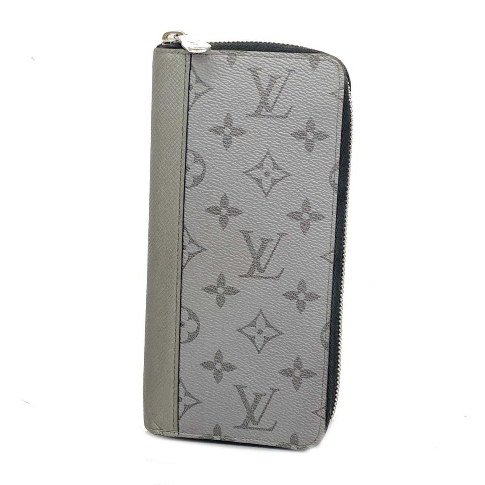 Louis Vuitton Long Wallet Taigarama Zippy Vertical M30841 Silver Men's