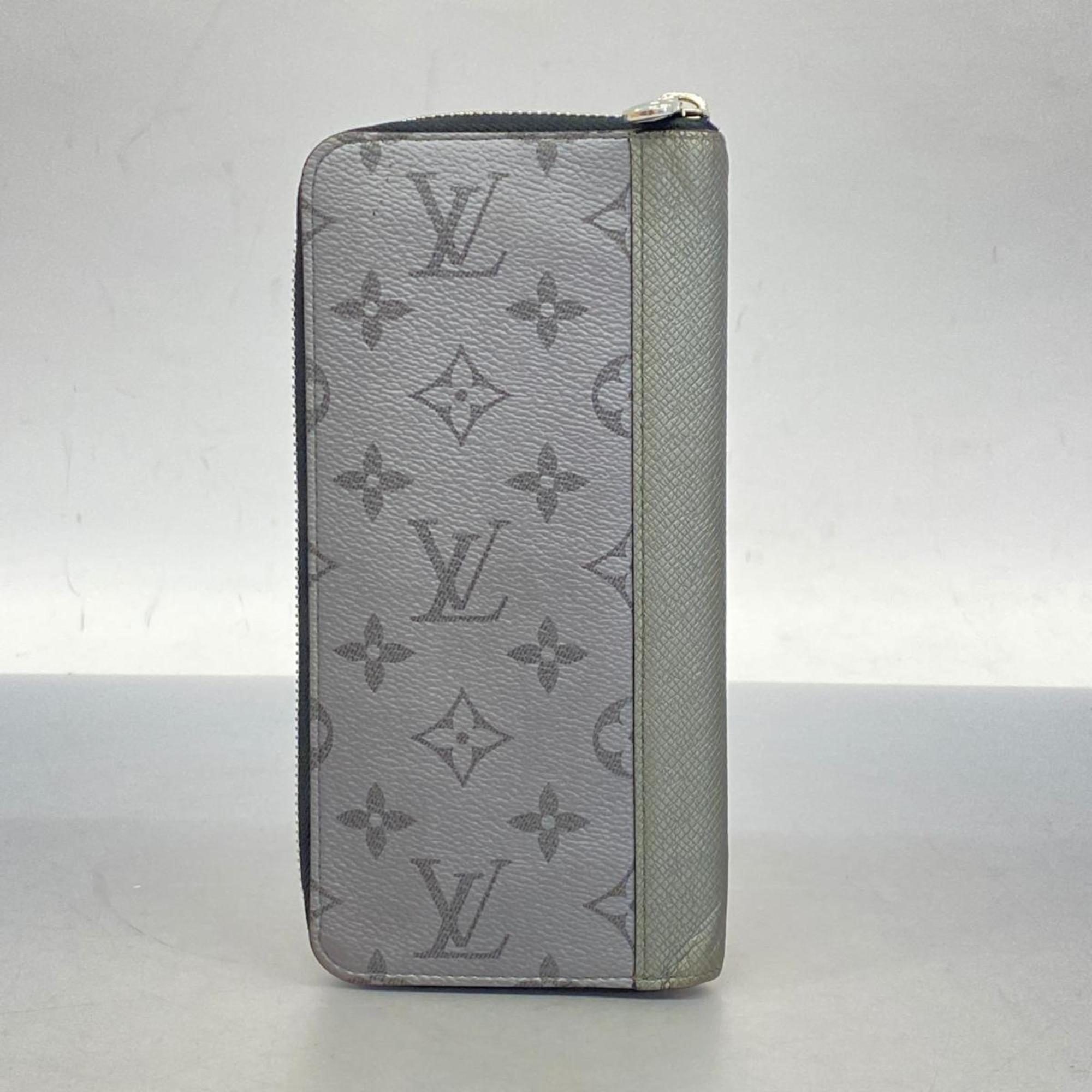 Louis Vuitton Long Wallet Taigarama Zippy Vertical M30841 Silver Men's