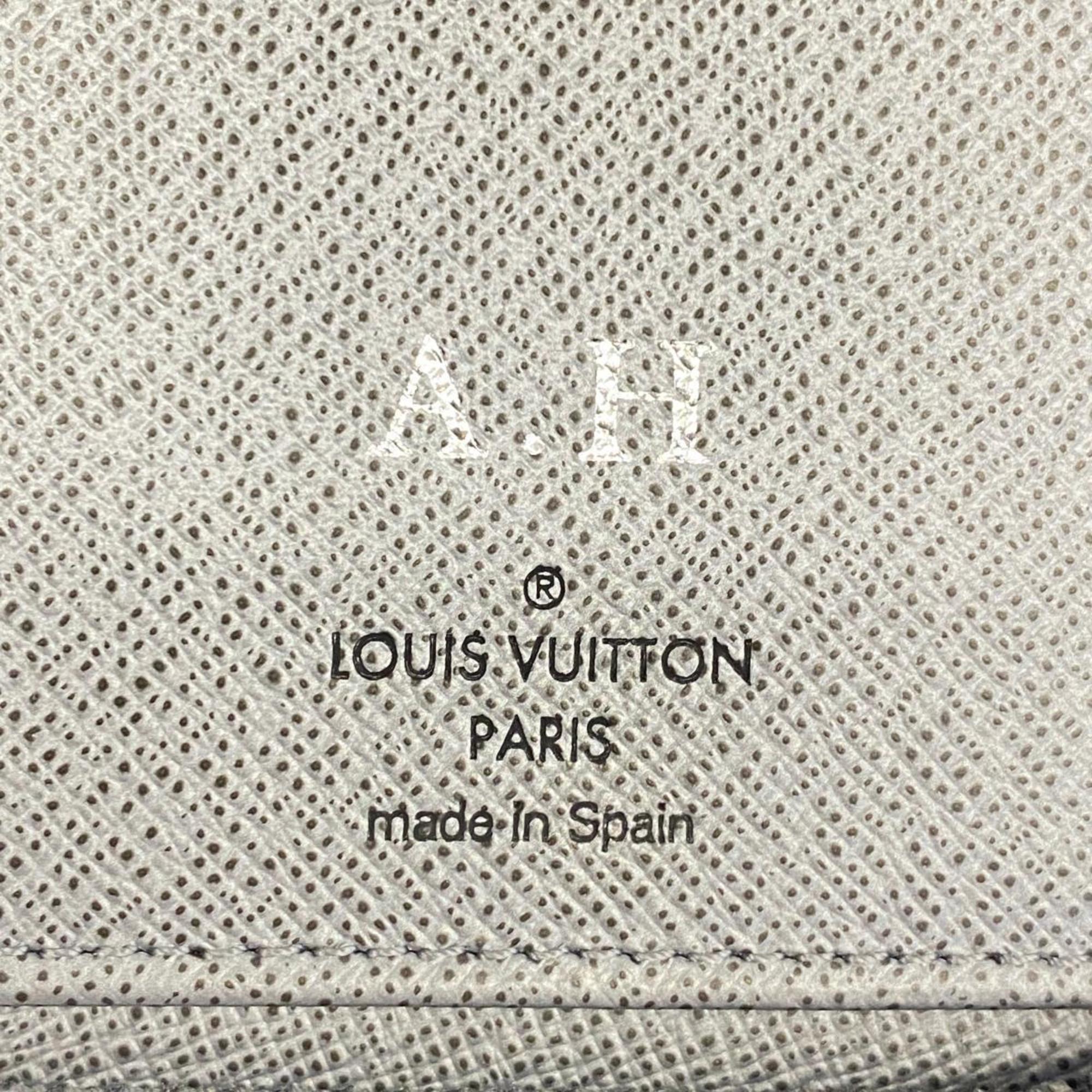 Louis Vuitton Long Wallet Taigarama Zippy Vertical M30841 Silver Men's