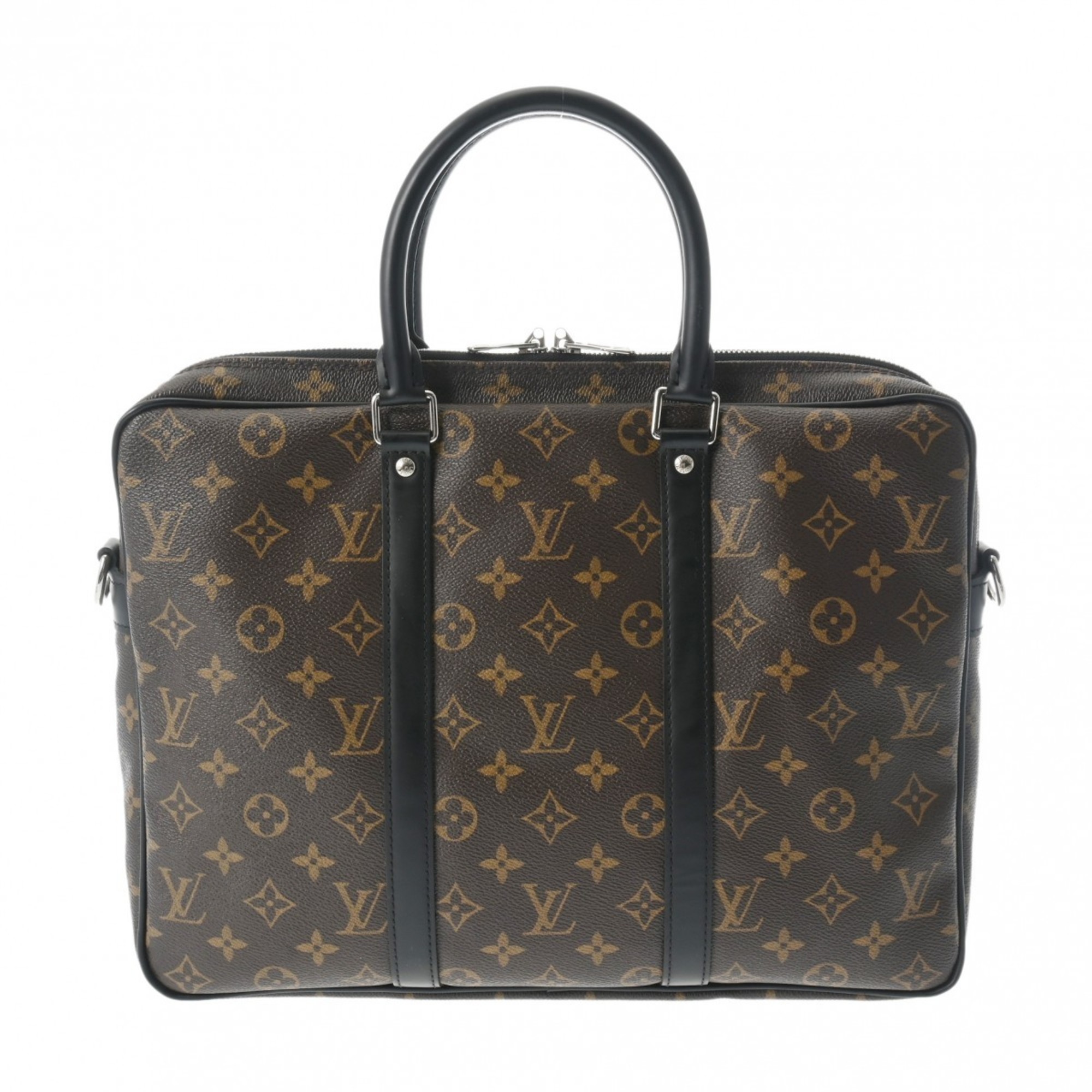 LOUIS VUITTON Louis Vuitton Monogram Macassar PDV PM Porte Document Voyage Brown M52005 Men's Canvas Bag