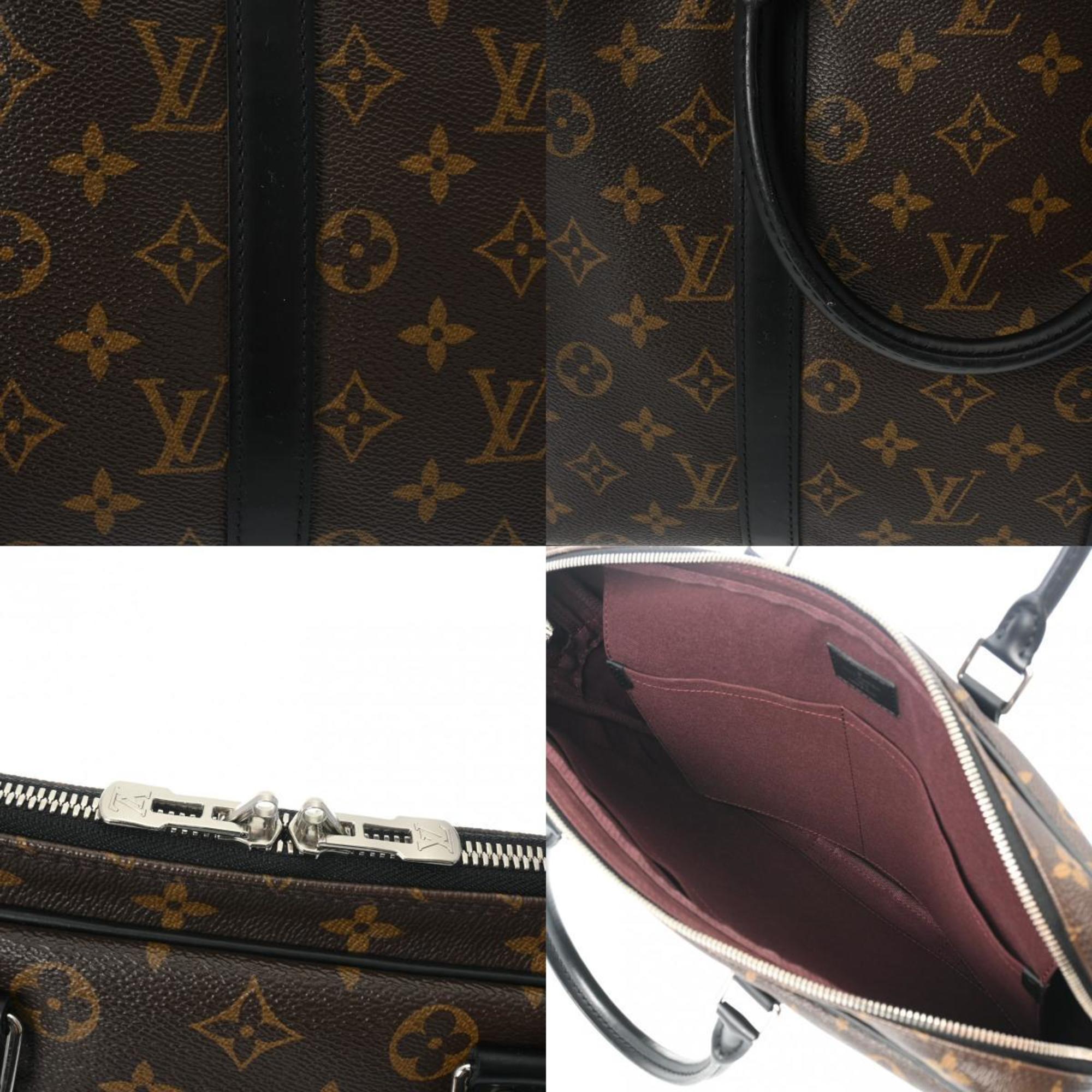 LOUIS VUITTON Louis Vuitton Monogram Macassar PDV PM Porte Document Voyage Brown M52005 Men's Canvas Bag