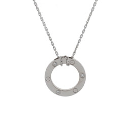 CARTIER Love Necklace 3P Diamond Women's K18 White Gold