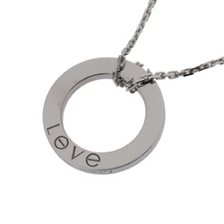 CARTIER Love Necklace 3P Diamond Women's K18 White Gold