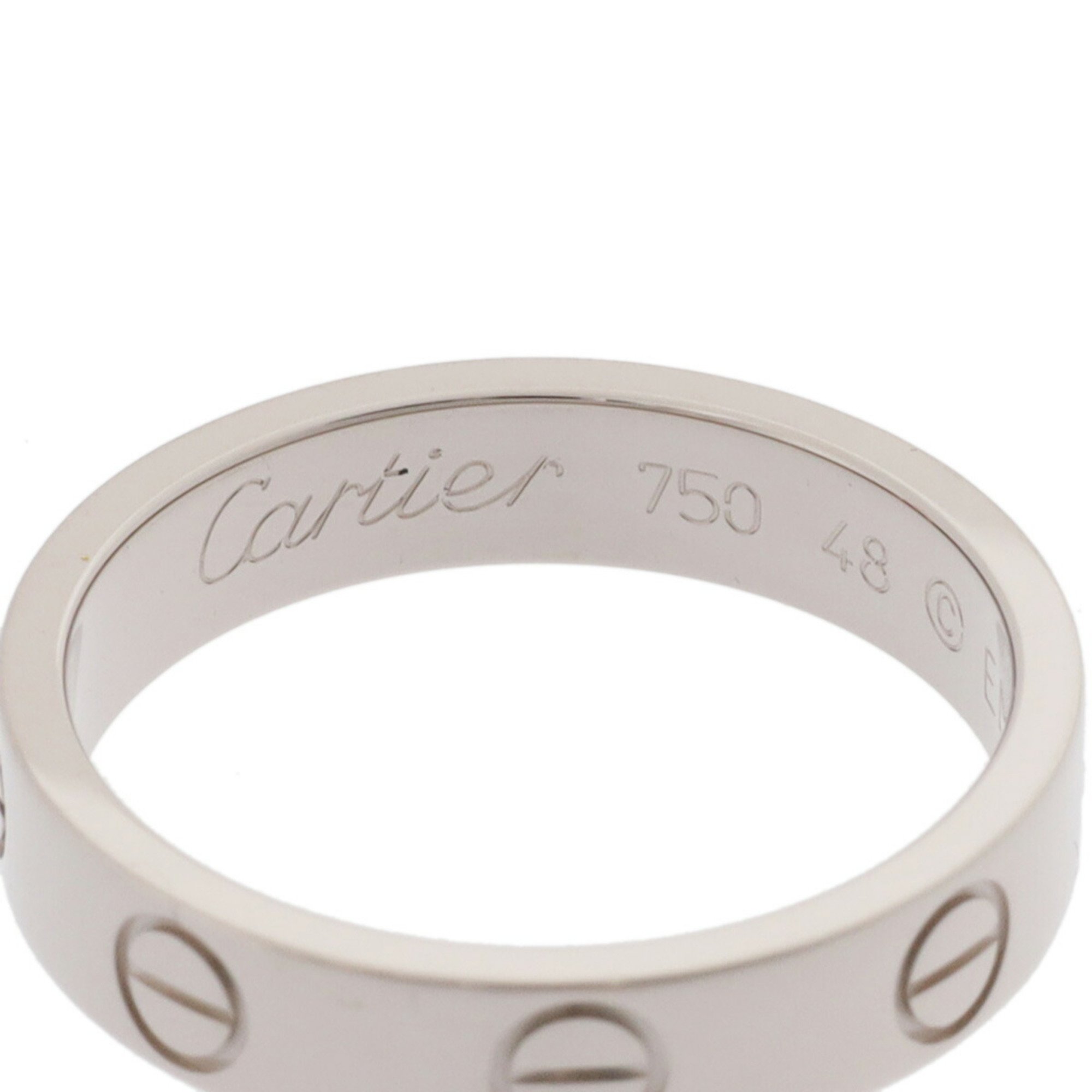 CARTIER Love Ring #48 Size 8 Women's K18 White Gold