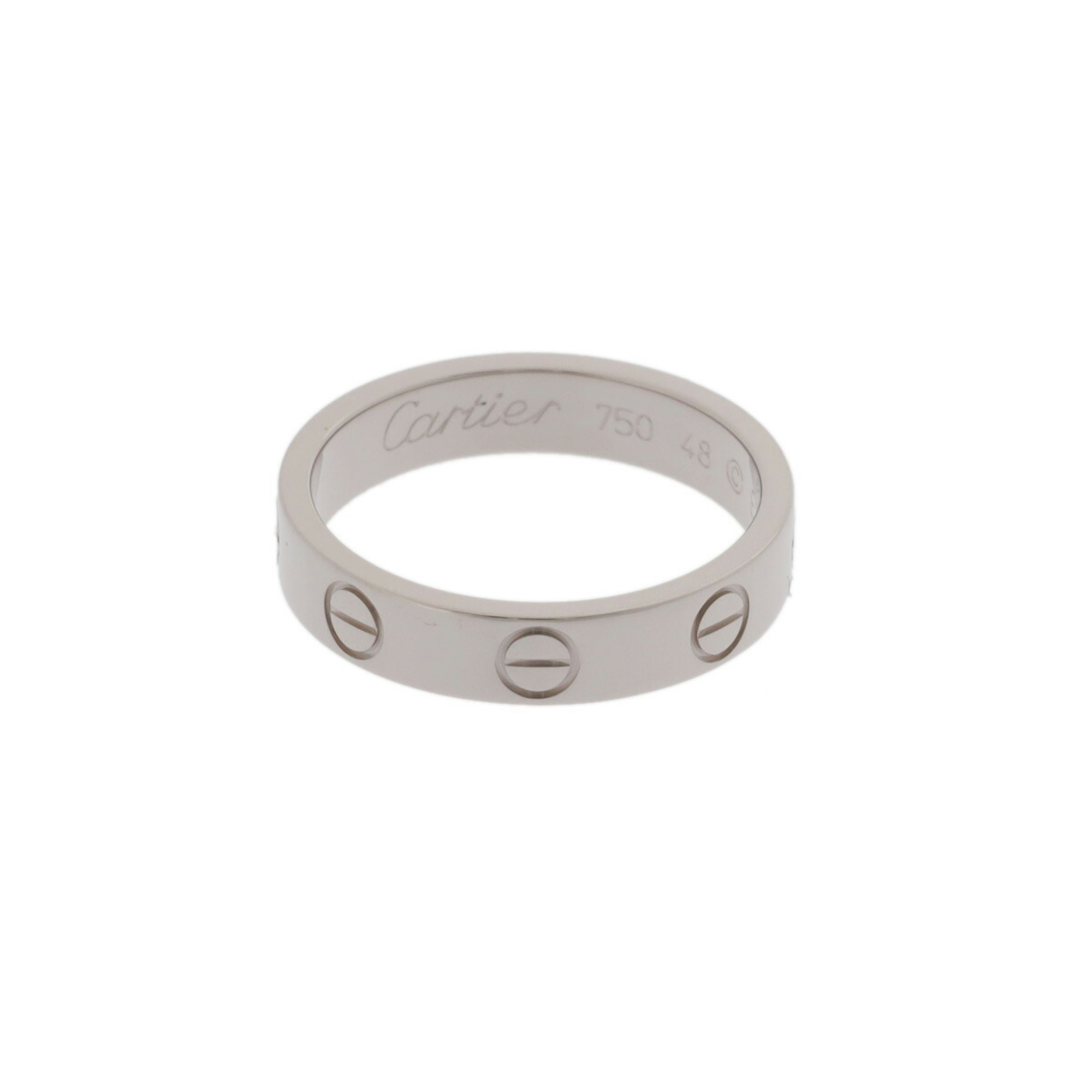 CARTIER Love Ring #48 Size 8 Women's K18 White Gold