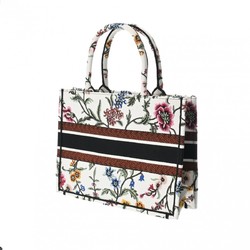 CHRISTIAN DIOR Christian Dior Book Tote Medium Flower White/Multicolor M1296ZEAU Women's Canvas Handbag