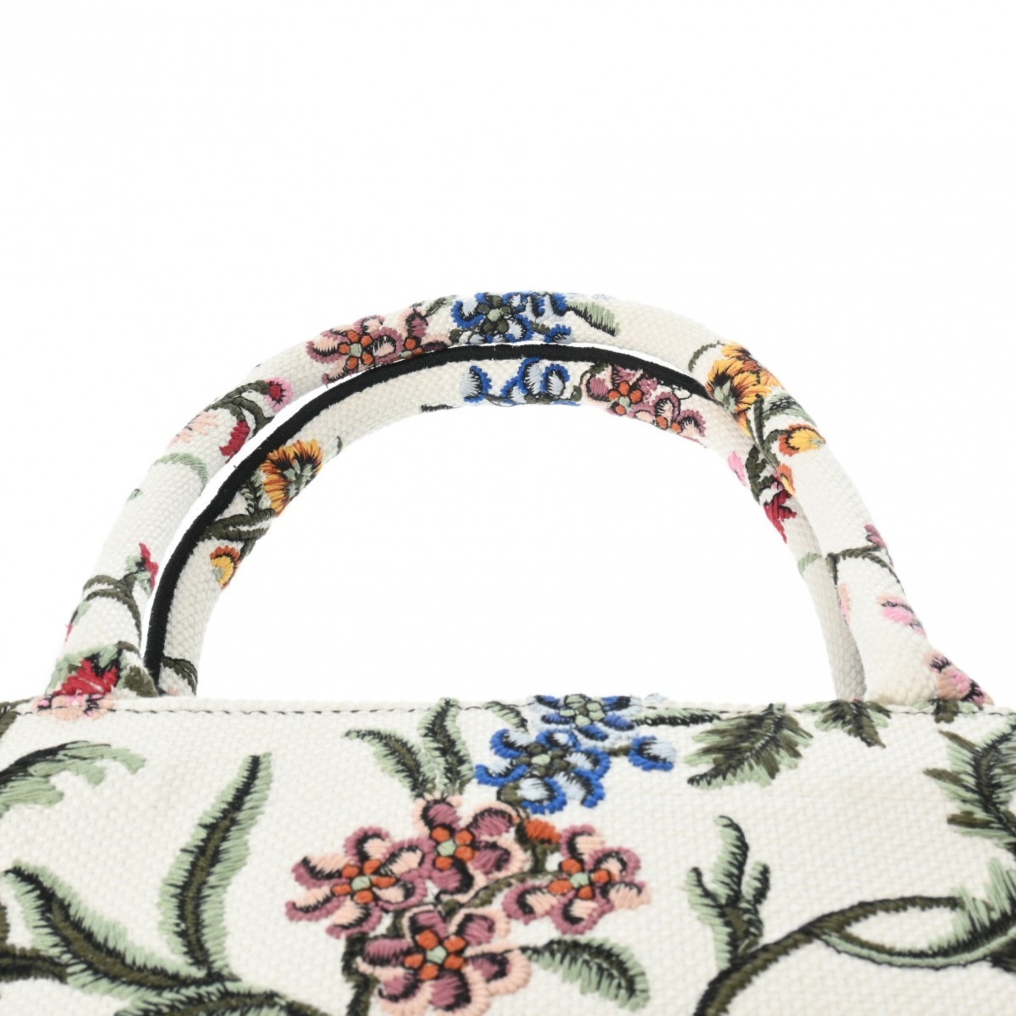 CHRISTIAN DIOR Christian Dior Book Tote Medium Flower White/Multicolor M1296ZEAU Women's Canvas Handbag