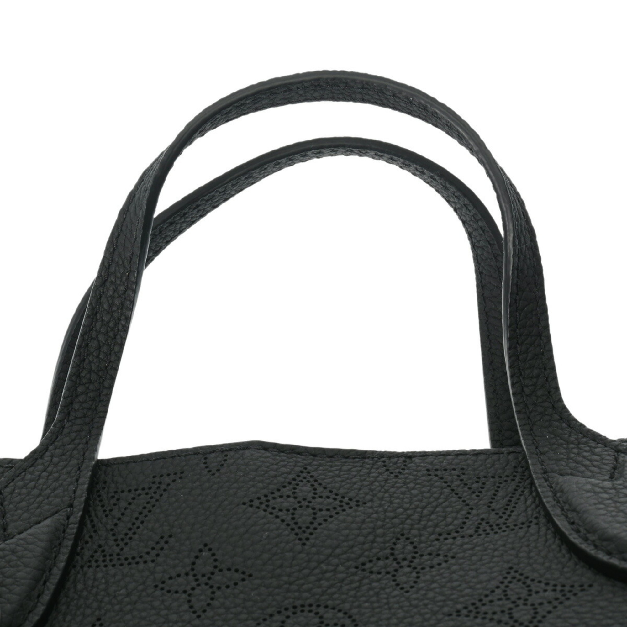 LOUIS VUITTON Louis Vuitton Monogram Mahina Blossom PM Noir Women's Leather Handbag