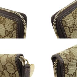 GUCCI 245914 Round GG Long Wallet Canvas Women's