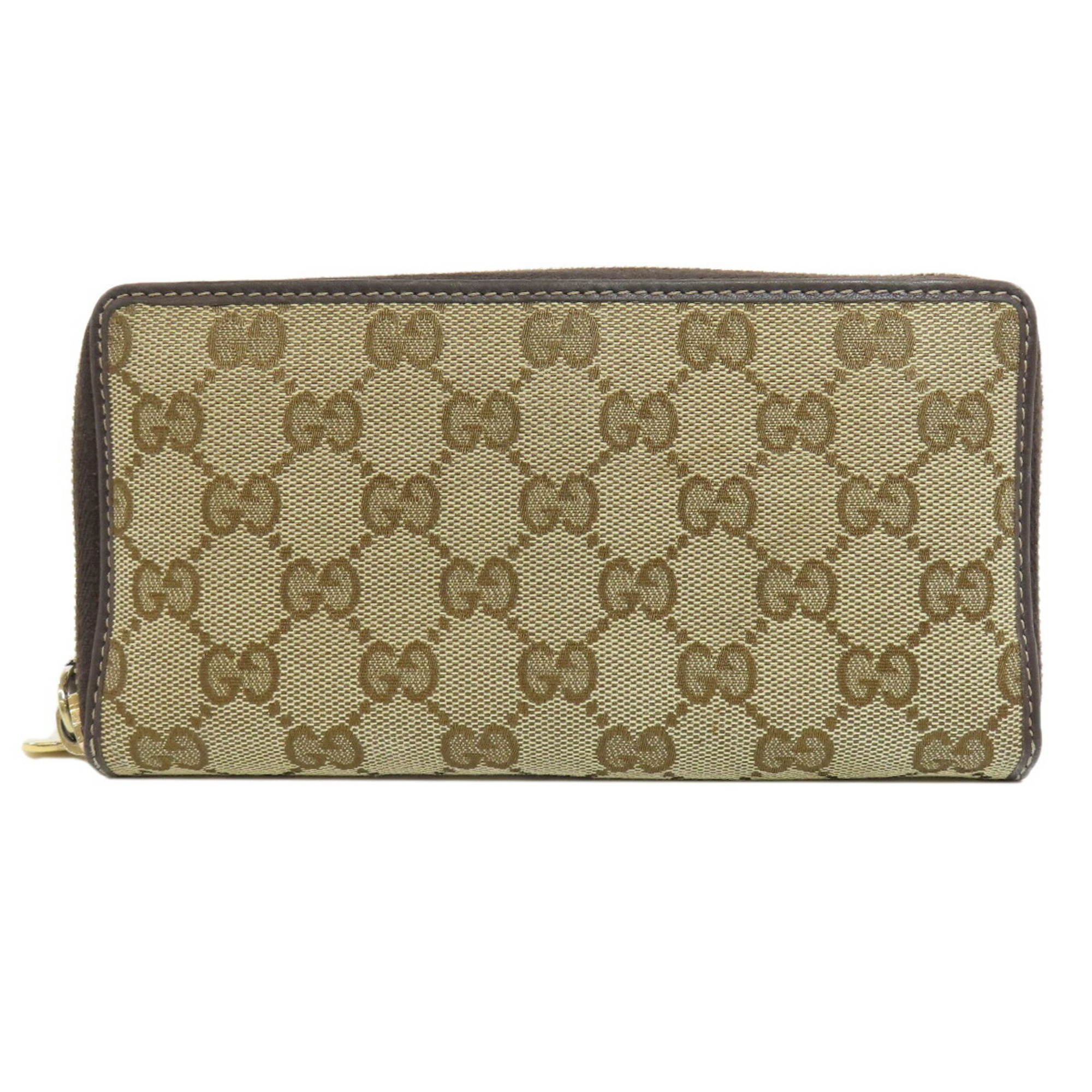 GUCCI 245914 Round GG Long Wallet Canvas Women's