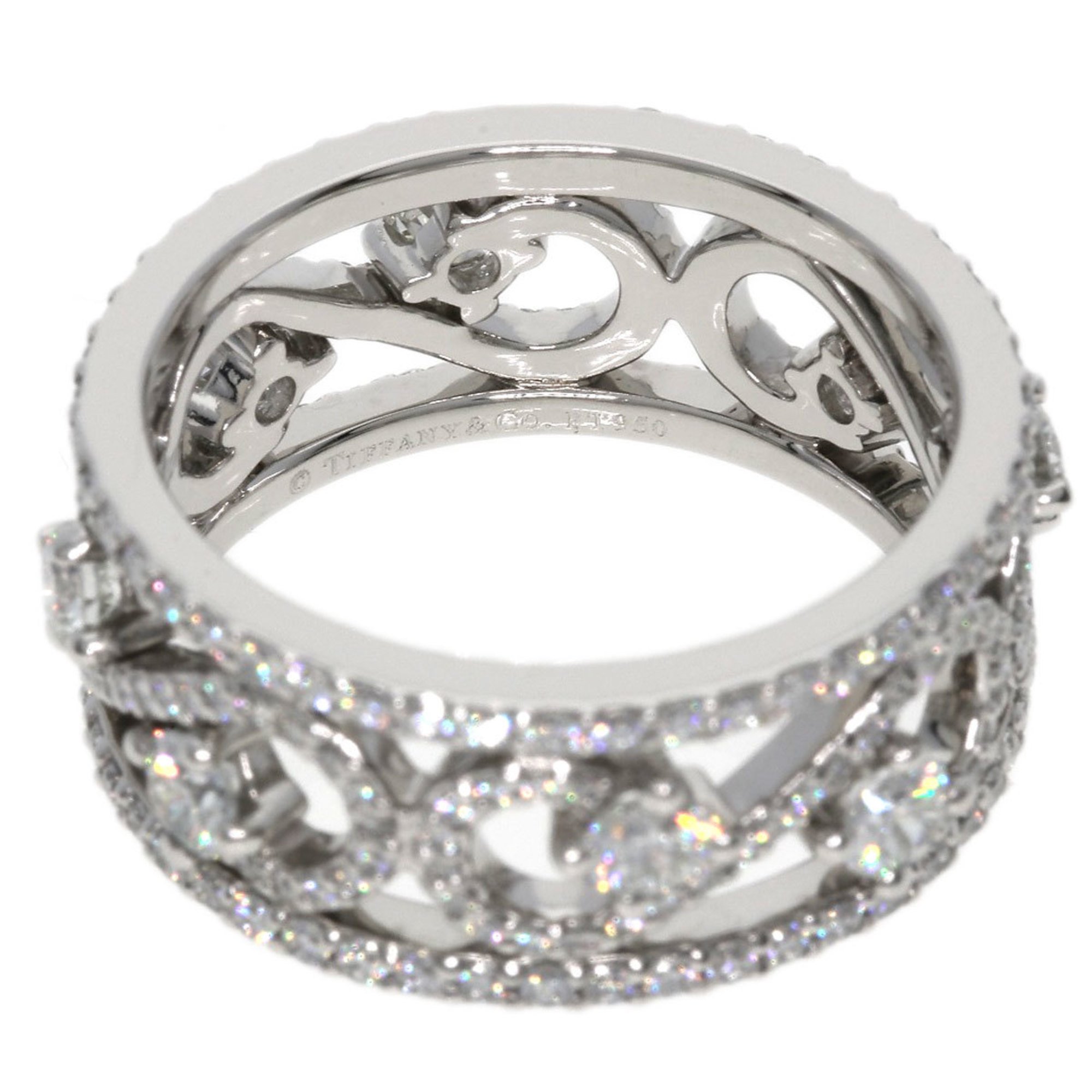 Tiffany Enchant Scroll Diamond Ring, Platinum PT950, Women's, TIFFANY&Co.