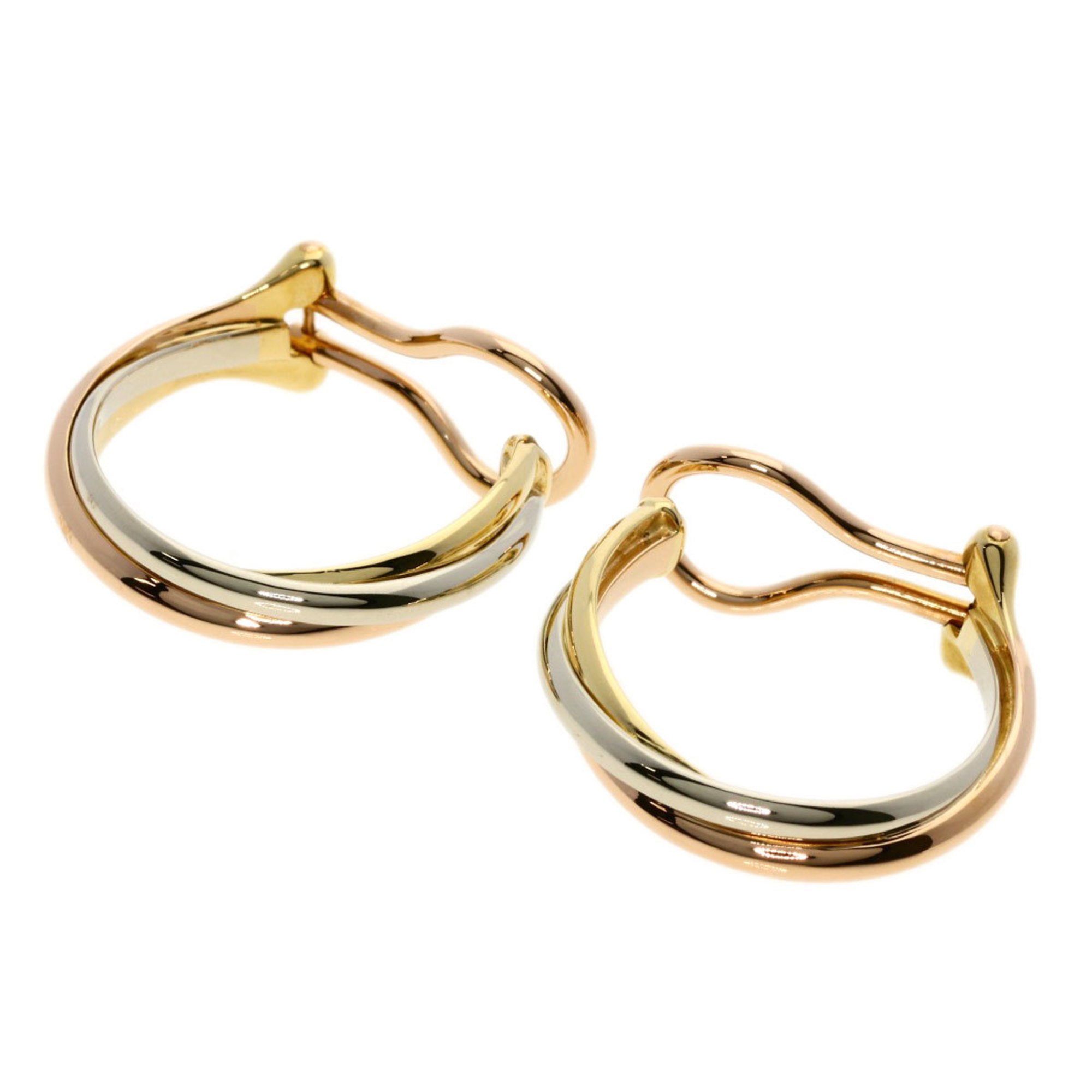 Cartier Trinity Earrings K18 Yellow Gold K18WG K18PG Women's CARTIER