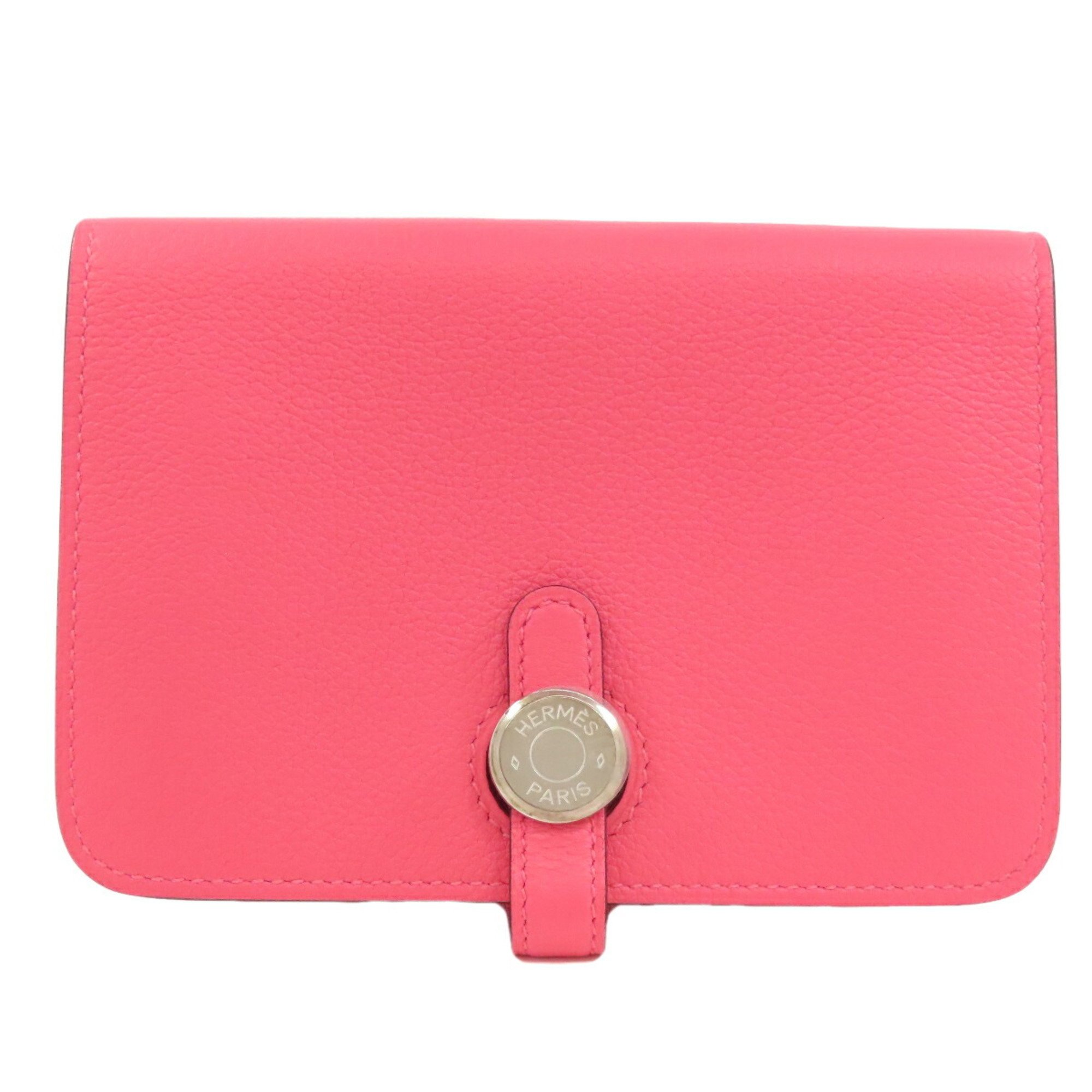 Hermes Dogon Compact Wallet/Coin Case Evercolor Women's HERMES